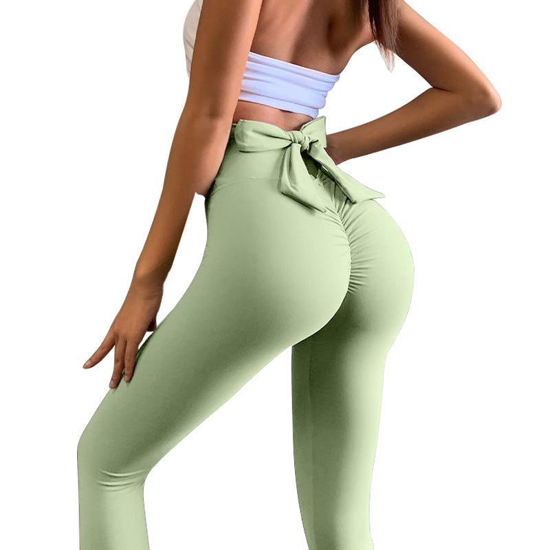 Hip-Lifting Bow Fitness Trousers for Women