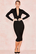 V-neck Tight Wrap Dress for Party and Auto Show Host