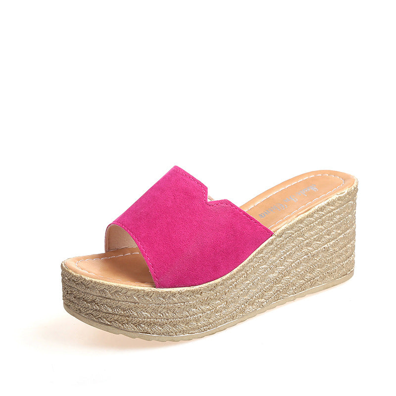Summer Women's Korean High Heel Beach Slippers
