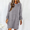 New Style Loose Long-Sleeved Plush Sweater Dress