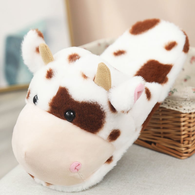 Cute Cow Plush Slippers and Toys